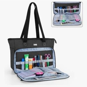 Functional Black and Gray Tote with Organizer